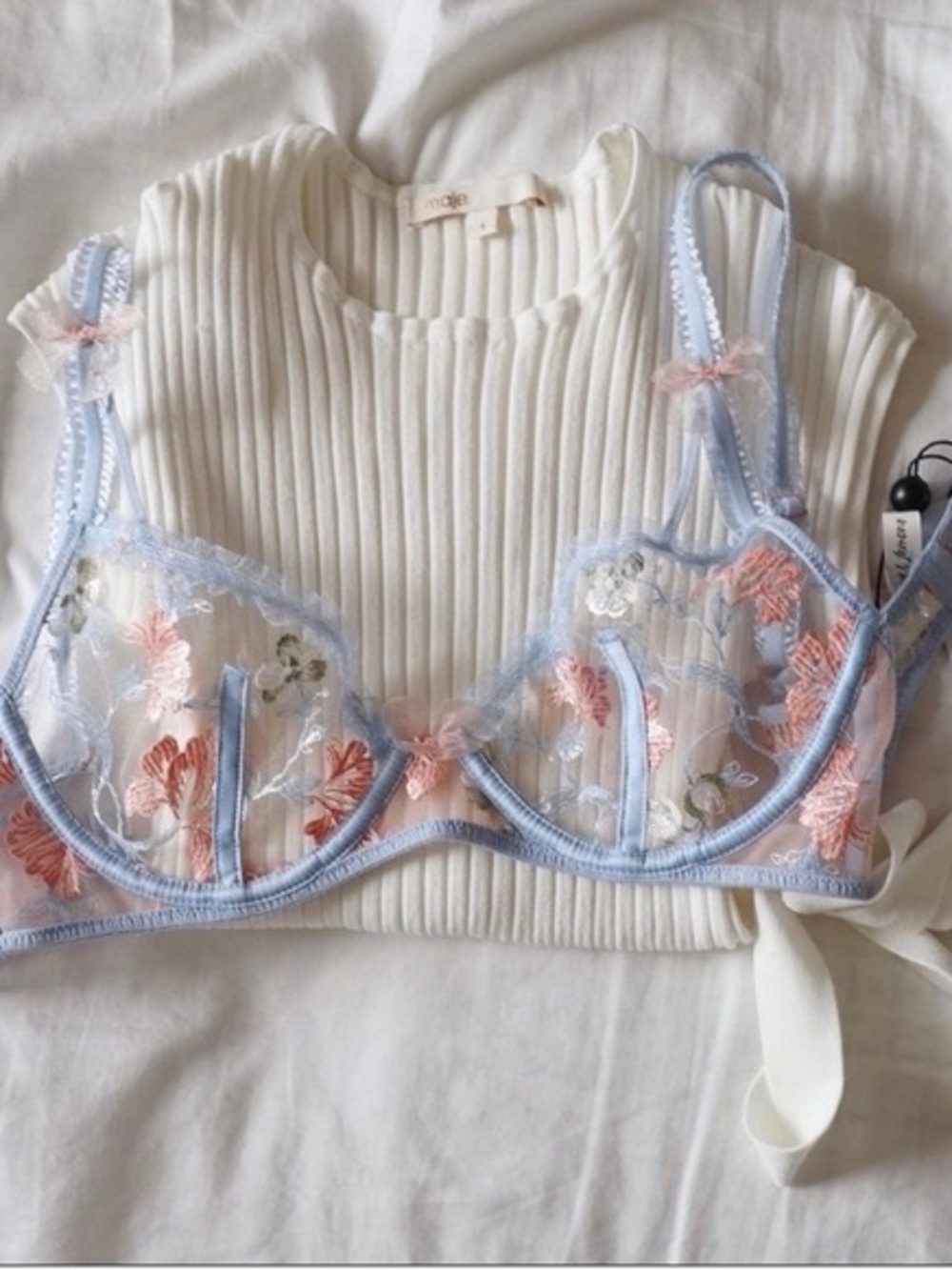 For Love and Lemons RARE Lily Bra Embroidered